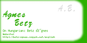 agnes betz business card